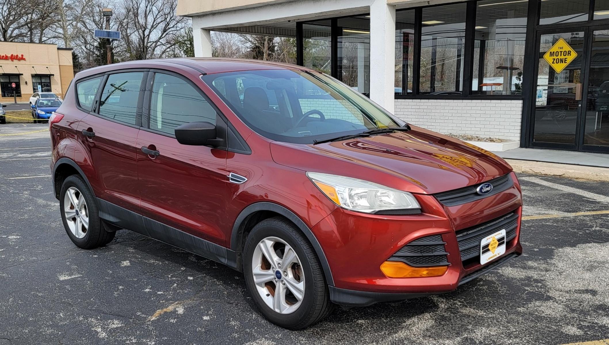 2014 Ruby Red /Black Ford Escape S (1FMCU0F72EU) with an 4-Cyl, 2.5 Liter engine, Automatic transmission, located at 341 N White Horse Pike, Lawnside, NJ, 08045, (856) 262-9500, 39.855621, -75.027451 - INTERIOR Front head room	40 " Rear head room	39 " Front shoulder room	56 " Rear shoulder room	55 " Front hip room	55 " Rear hip room	52 " Front leg room	43.1 " Rear leg room	36.8 " Luggage capacity	34.3 Cu.Ft. Maximum cargo capacity	67.8 Cu.Ft. Standard seating	5 EXTERIOR Length	178.1 " - Photo #0